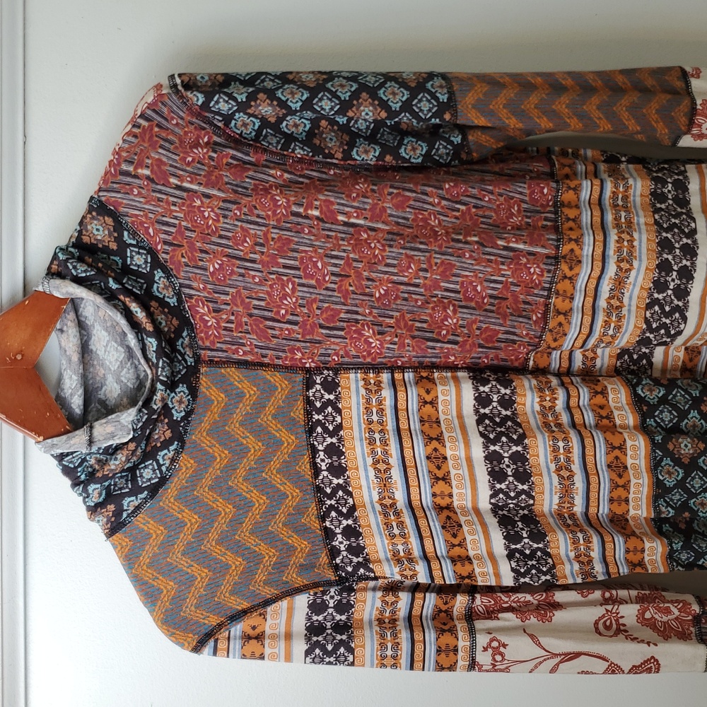 Sundance Patchwork Multi-Patterned Mock Turtlenec… - image 2